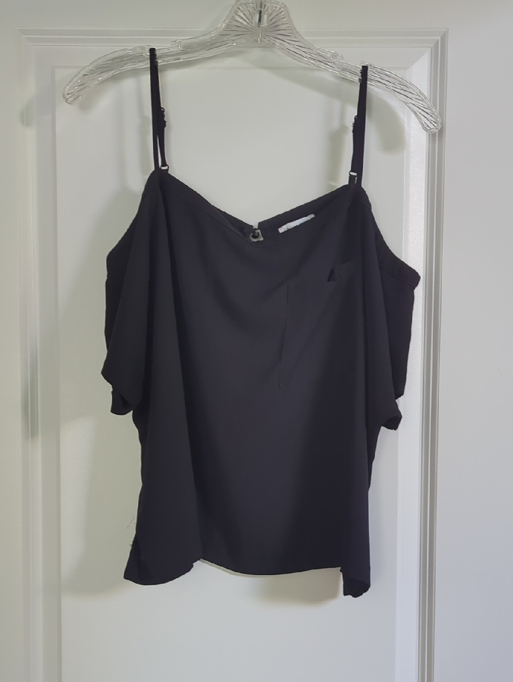 Elegant Black Off-Shoulder Camisole with Adjustable Straps